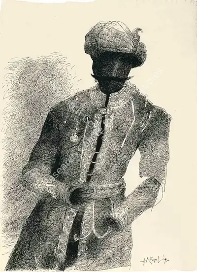 K.M. Adimoolam (Artist), The Prince, 1992, Drawing