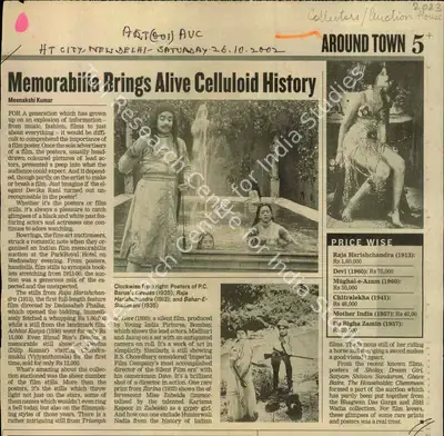 Meenakshi Kumar (Reporter), Memorabilia Brings Alive Celluloid History, 2002, Newspaper Clipping