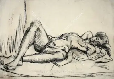 Jehangir Sabavala (Artist), Untitled, 1949, Drawing