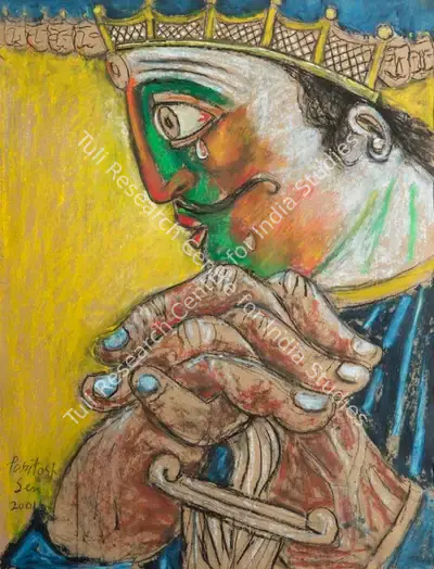 Paritosh Sen (Artist), Ravan Mourning the Death of his Son, 2001, Painting