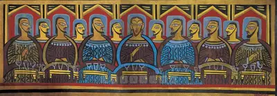 Studio of Jamini Roy (Artist), Last Supper, 1961, Painting