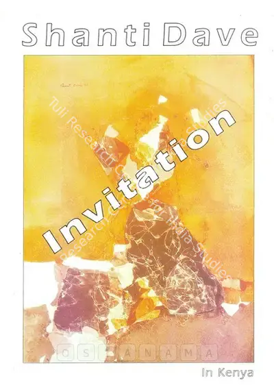 Shanti Dave (Artist), Shanti Dave in Kenya, 1999, Solo Exhibition Invitation