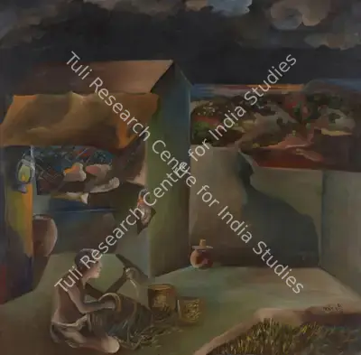 Khakhar, Bhupen (Artist). Tradesman, 1986 | Painting, Sa.Del/12.09.19, 2019 · Saffronart