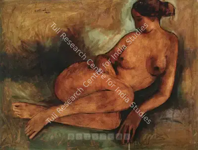 B. Vithal (Artist), Reclining Nude, 1966, Painting