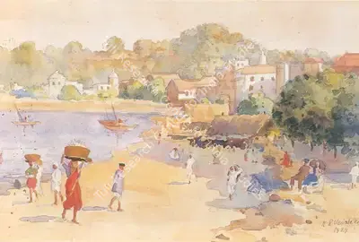 Bombay School (Artist), Bombay City, Painting