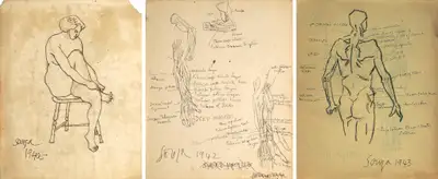 F.N. Souza (Artist), Nude, 1940, Drawing