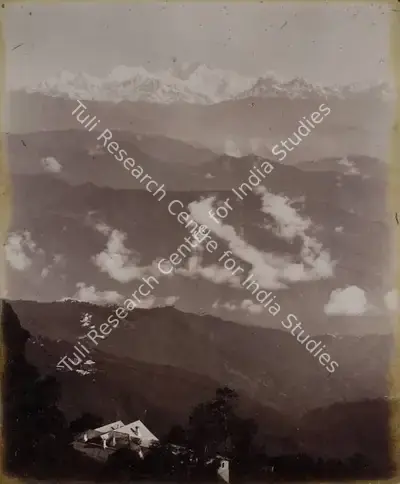 Unknown (Photographer), The Snows from the Mall - Darjiling (Darjeeling), 1901, Antiquarian Photograph