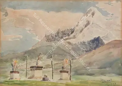 Krishna, Kanwal (Artist). Mount Jomolhari from Pagri (Phari), Tibet, 1939 | Painting, Bon.Lon/05.06.25, 2025 · Bonhams