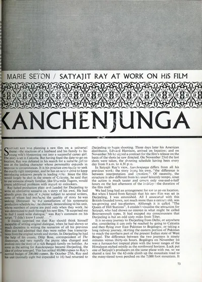Marie Seton (Essayist), Satyajit Ray at Work on His Film, 1962, Essay