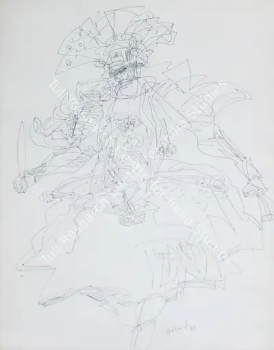 K.M. Adimoolam (Artist), Untitled, 1988, Drawing
