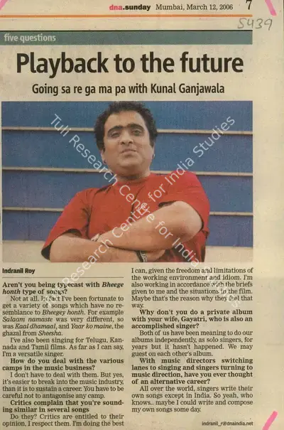 Indrani Roy (Reporter), Playback to the future, 2006, Newspaper Clipping