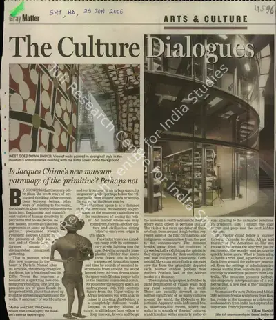 Vikas Harish (Reporter), The Culture Dialogues, 2006, Newspaper Clipping