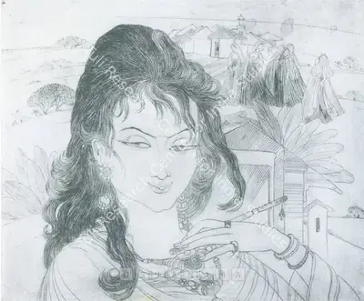 M.A.R. Chughtai (Artist), Sunder, Graphic Art