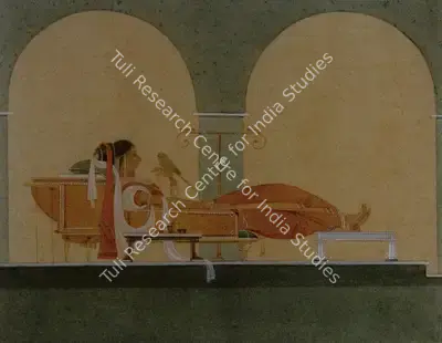 Ganesh Pyne (Artist), Shuo-Rani (The Favourite Queen), 1953, Painting