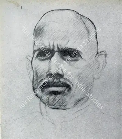 Homi J. Bhabha (Artist), Sepoy, 1944, Sketch