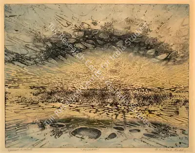 Krishna Reddy (Artist), Pastoral, Graphic Art