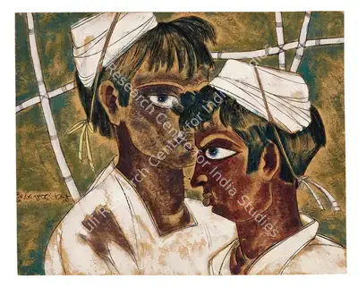 A.A. Almelkar (Artist), Untitled (Saban and Ramjar), 1958, Painting