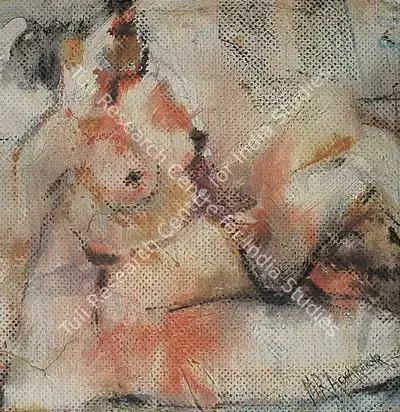 M.R. Acharekar (Artist), Nude, 1930, Painting