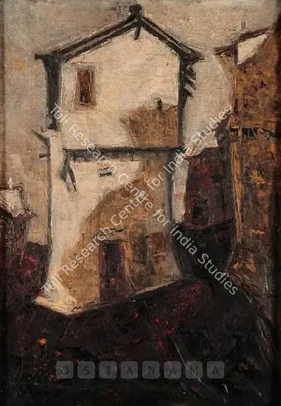 S.H. Raza (Artist), Village Series, 1955, Painting