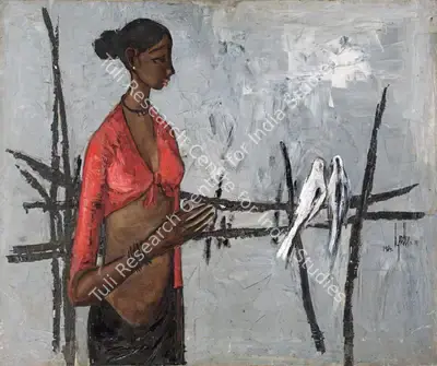 B. Prabha (Artist), Untitled (Feeding Birds), 1964, Painting