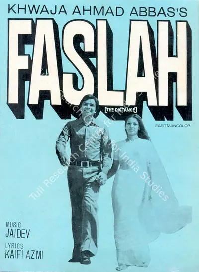 Khwaja Ahmad Abbas (Producer), Faslah, 1974, Song-Synopsis Booklet