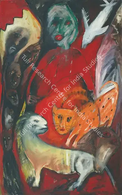 Rekha Rodwittiya (Artist), The Red Prophet, 1985, Painting