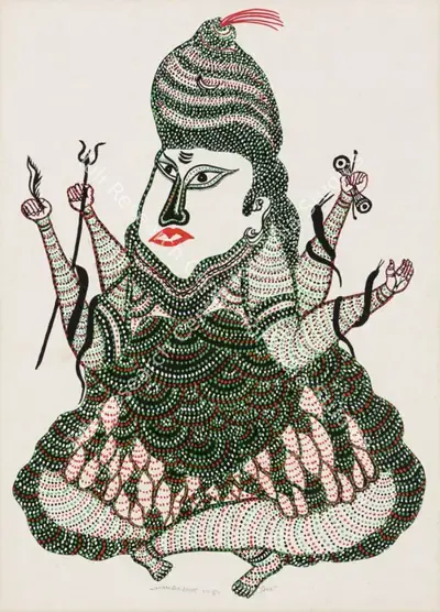 Jangarh Singh Shyam (Artist), Shiv (Gond), 1989, Painting