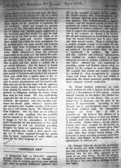 Abstract art, 1972, Newspaper Clipping
