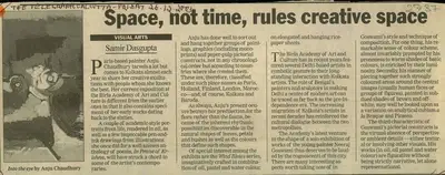 Samir Dasgupta (Writer), Space, Not Time, Rules Creative Space, 2003, Newspaper Clipping