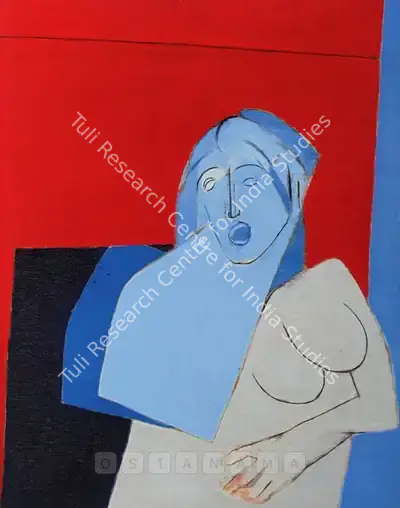 Tyeb Mehta (Artist), Blue Torso, 1973, Painting