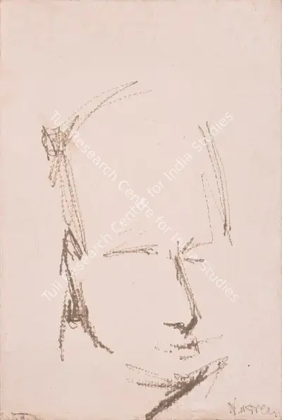Nasreen Mohamedi (Artist), Untitled (Portrait of Bal Chhabda), 1961, Drawing