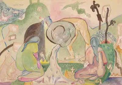 F.N. Souza (Artist), Untitled (Bathers), 1945, Painting