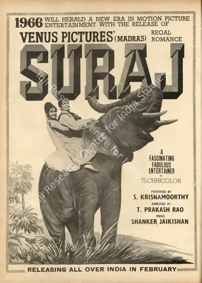 S. Krishnamoorthy (Producer), Suraj, 1966, Advertisement