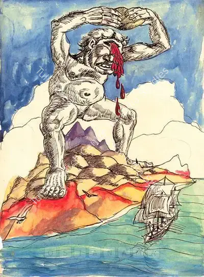 F.N. Souza (Artist), Untitled (Cyclops), 1939, Graphic Art