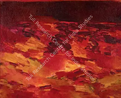 K.M. Adimoolam (Artist), Mystical Land, 1987, Painting