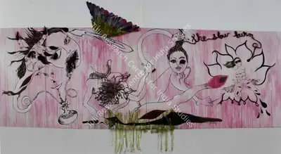 Chitra Ganesh (Artist), The Slow Burn, 2008, Painting