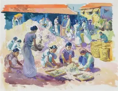 S.H. Raza (Artist), Untitled, 1945, Painting