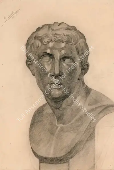 Jehangir Sabavala (Artist), Roman Head, 1942, Painting
