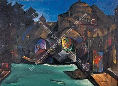 Manu Parekh (Artist), Benares Series, 1989, Painting
