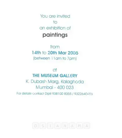 Sohan Qadri (Artist), Sohan Qadri, 2005, Solo Exhibition Invitation