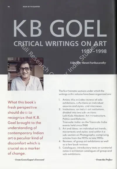 Shruti Parthasarathy (Editor), K B Goel , 2020, Essay