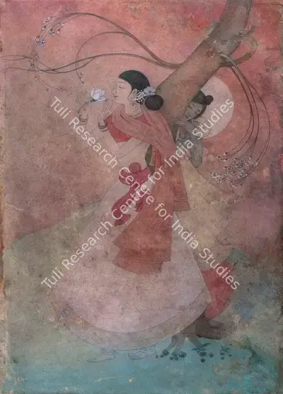 Kshitindranath Majumdar (Artist), Radha & Krishna, 1949, Painting