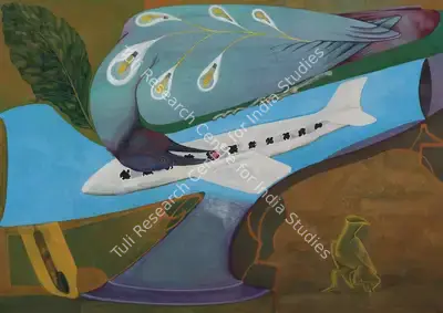 Anandajit Ray (Artist), Sky Feeder (Version 1), 2021, Painting