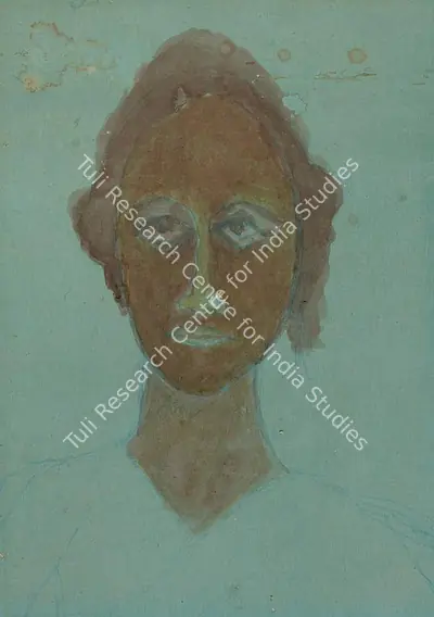 Rabindranath Tagore (Artist), Untitled (Portrait of Mira Chatterjee), 1939, Painting