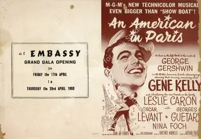 Vincent Minnelli (Director), An American in Paris, 1951, Handbill