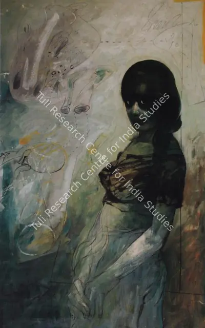 Sunil Das (Artist), A Seated Woman, 1996, Painting