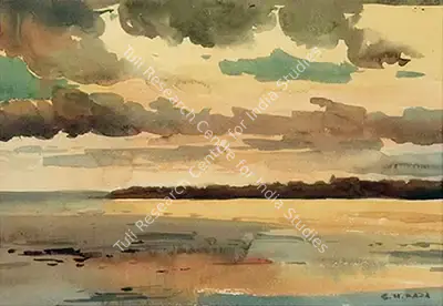 S.H. Raza (Artist), Untitled, 1945, Painting