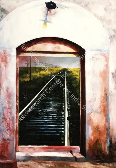 Sanjay Bhattacharya (Artist), Railway Track, 1995, Painting