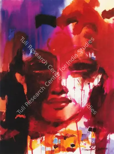 Samir Mondal (Artist), She, Painting