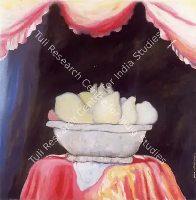 Jogen Chowdhury (Artist), Peaches, 1974, Painting
